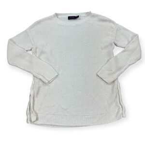 Polo Ralph Lauren Sweater Women's Medium White Linen Waffle Knit Crewneck